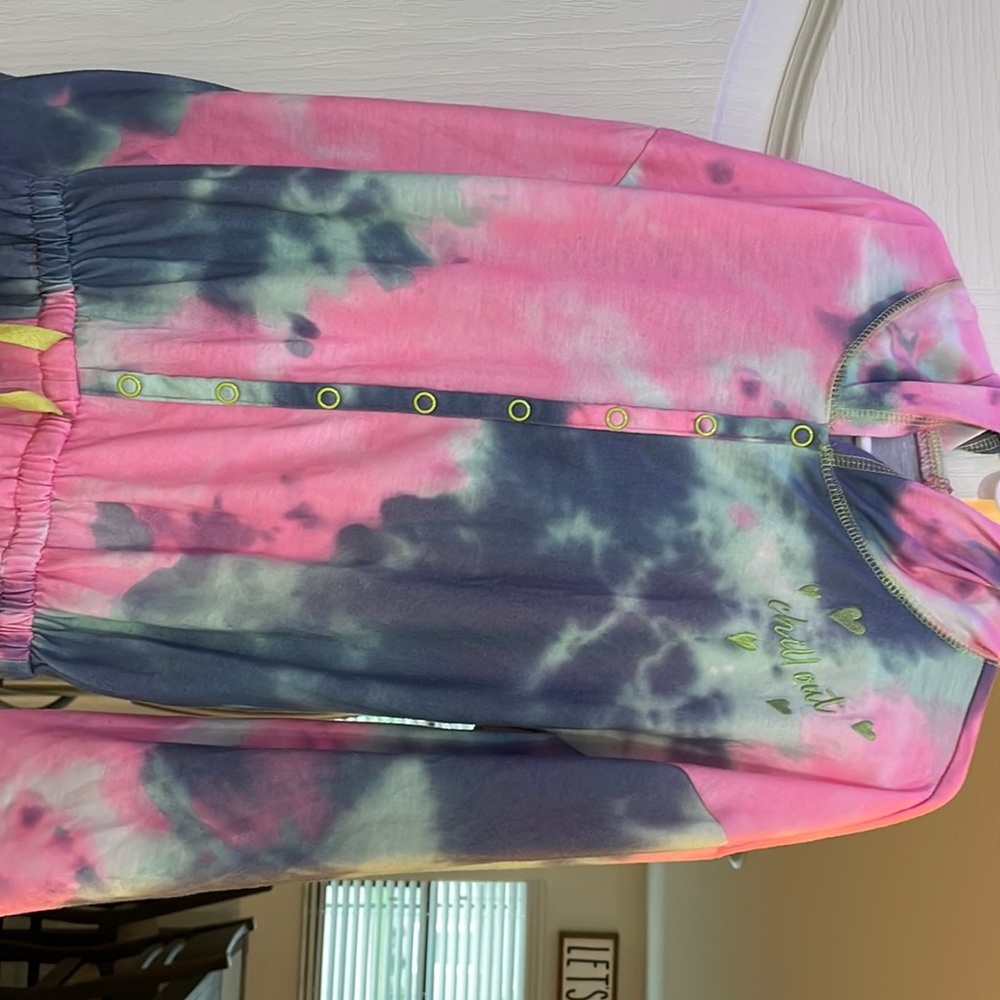Girls hooded one piece pajamas